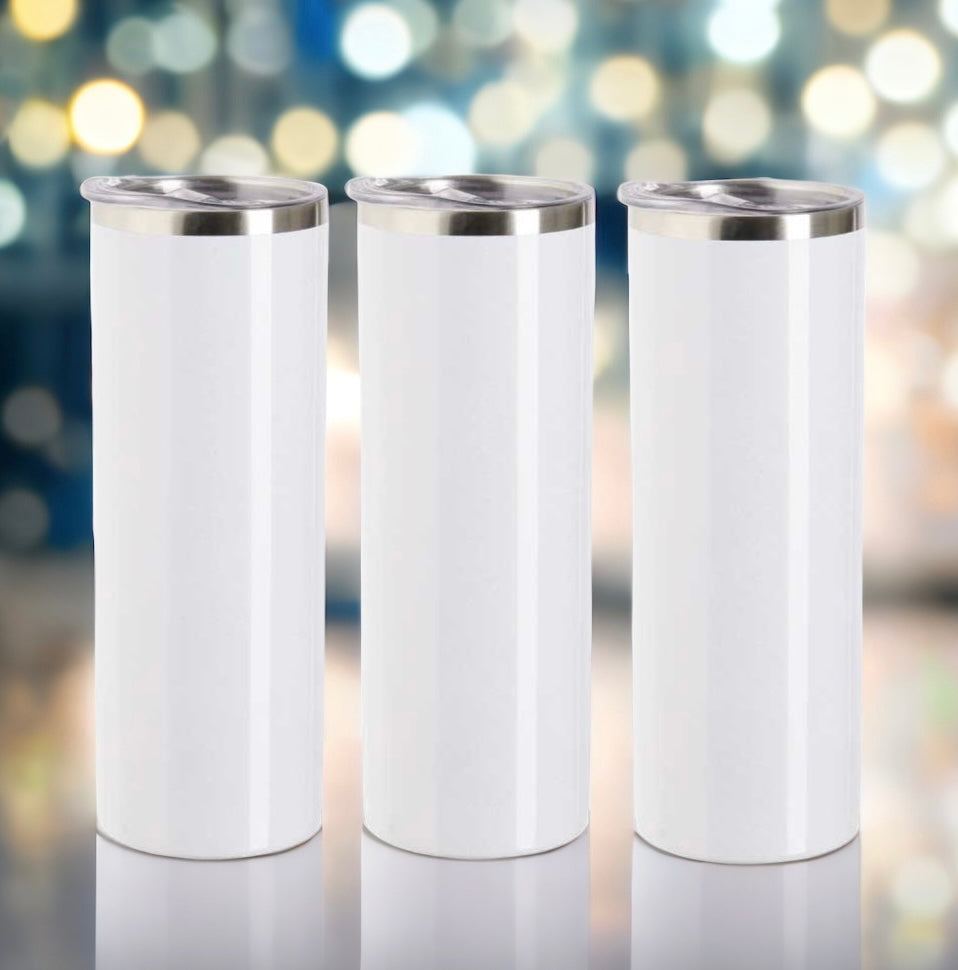 Gobelet en acier inoxydable blanc